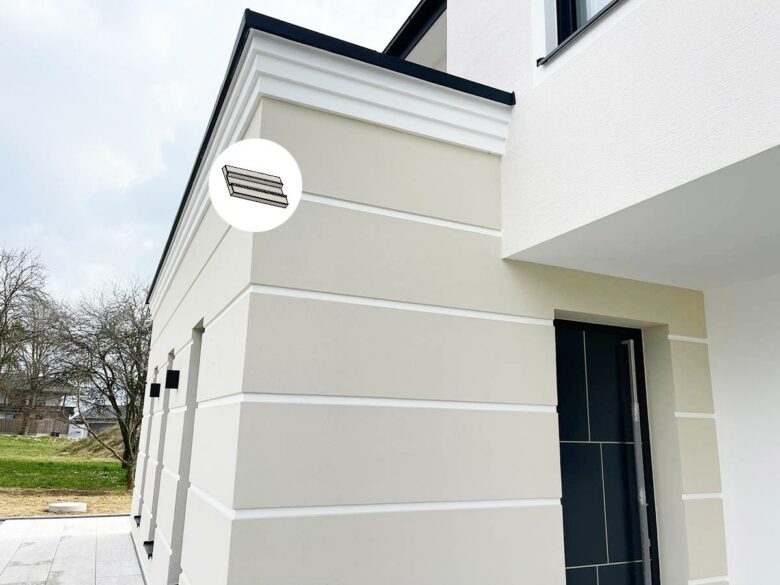 Decorative pilaster strips Cornices Swiss villa facade