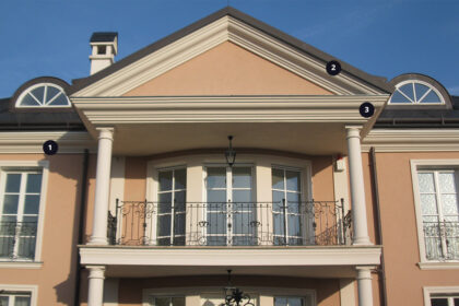 Roof or belt cornices
