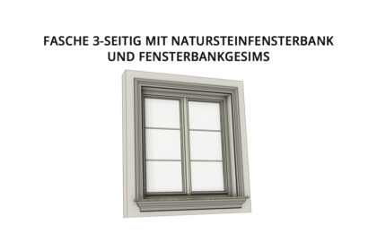 Türeinfassung | Fenstereinfassung: Fasche 3-seitig mit Natursteinfensterbank und Fensterbankgesims