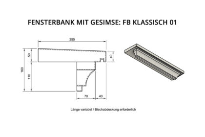 Fensterbank mit Gesimse: FB Klassisch 01