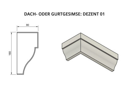 Dach- oder Gurtgesimse: Dezent 01
