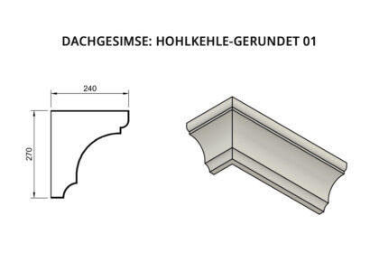 Dachgesimse: Hohlkehle-gerundet 01