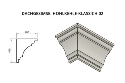 Dachgesimse: Hohlkehle-Klassich 02