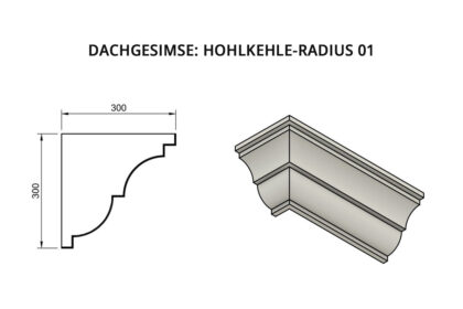 Dachgesimse: Hohlkehle-Radius 01