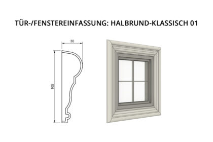 Tür-/Fenstereinfassung: Halbrund-Klassisch 01