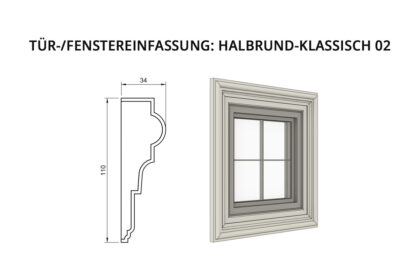 Tür-/Fenstereinfassung: Halbrund-Klassisch 02