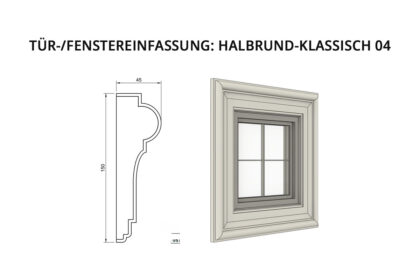 Tür-/Fenstereinfassung: Halbrund-Klassisch 04