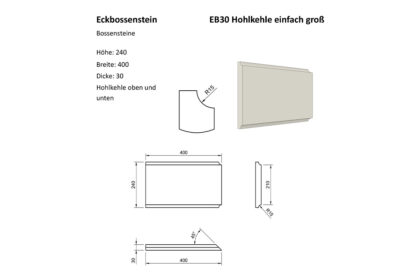 Bossensteine: EB30 Hohlkehle einfach groß