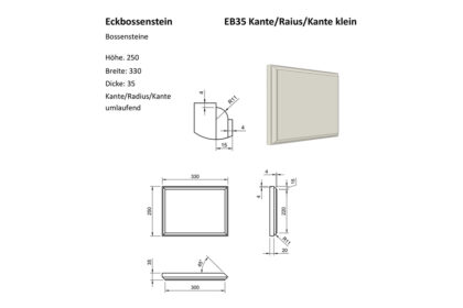 Bossensteine: EB35 Kante/Raius/Kante klein