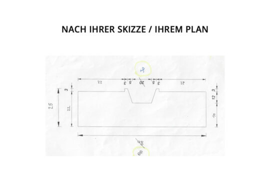 according to your sketch/plan